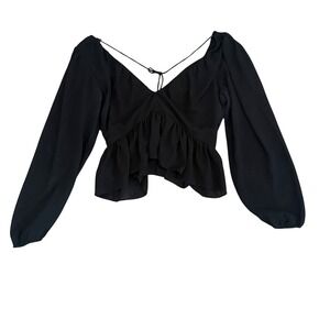 H&M Womens Fairy Grunge Babydoll Top Size M Whimsigoth Dark Academia Coquette